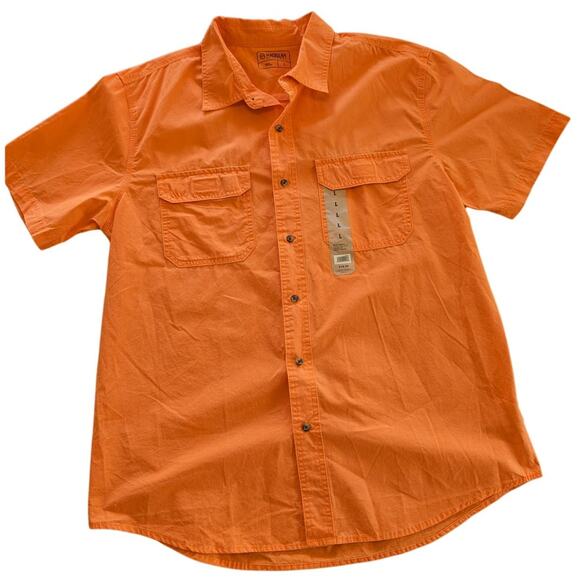 Magellan Outdoors shirt Mens Large Basic Hunter Orange Button Up Short Sleeve - Picture 1 of 10